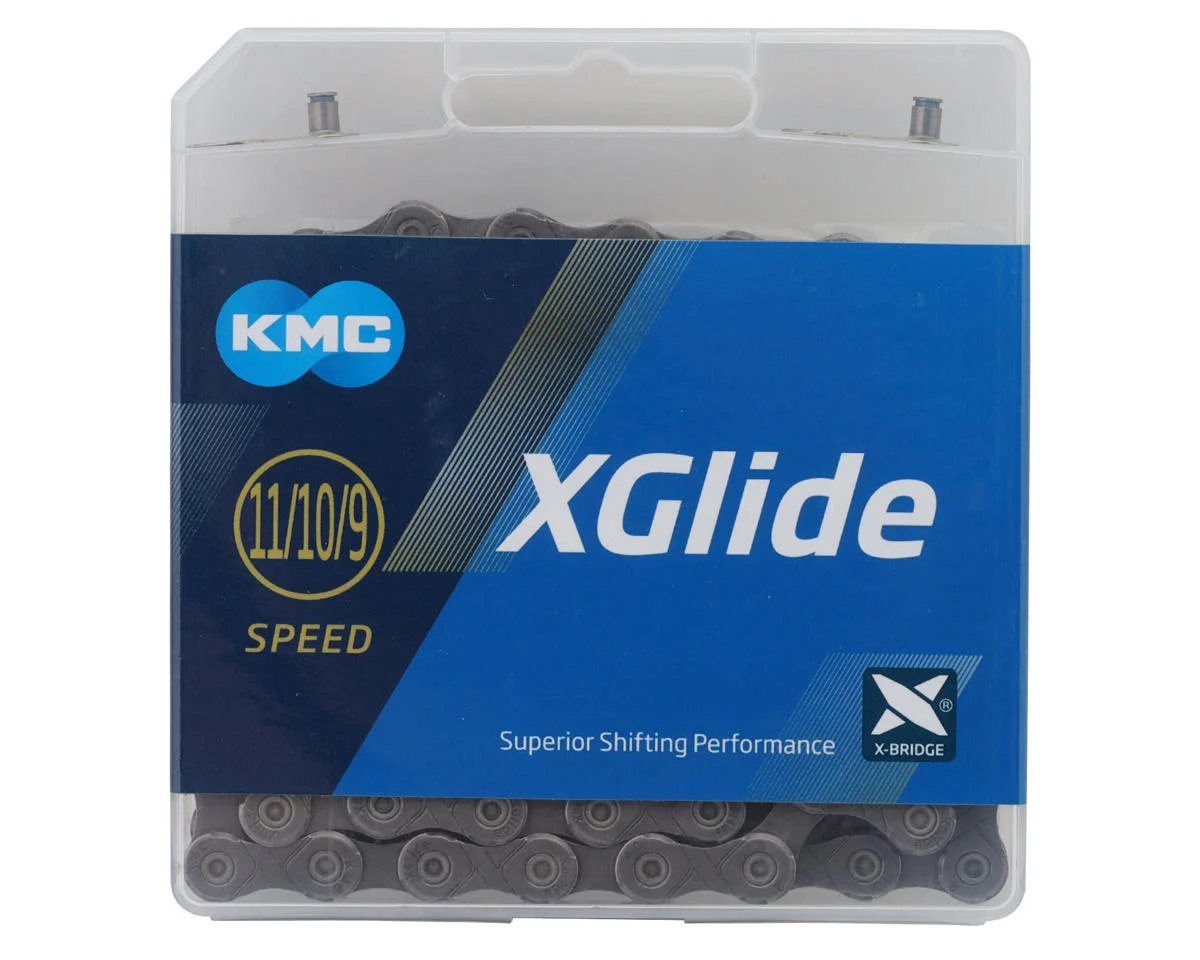 KMC XGlide Chain (Grey/Grey) (9-11 Speed) (126 Links) (Shimano CUES/LinkGlide Drivetrains) - view 2
